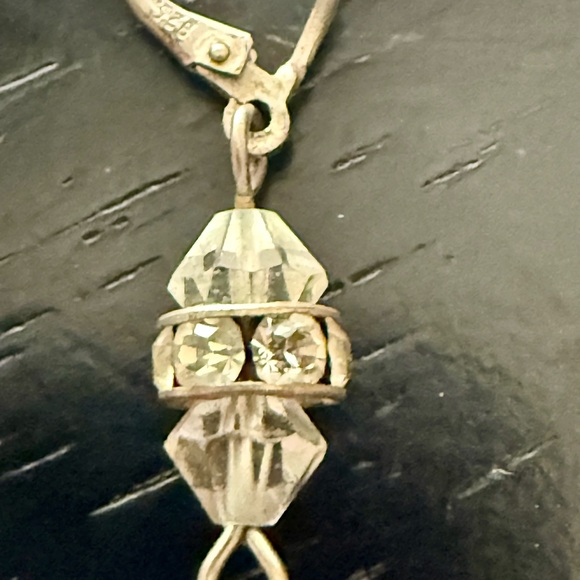 Elegant Silver and Crystal Drop Earrings - Picture 2 of 2